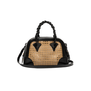 BOLSA MEGHAN MAXI BOWLING SNAKE PALHA PRETO