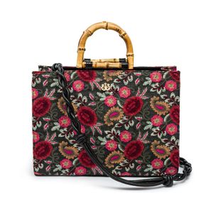 BOLSA MAXI TOTE FIORI BORDADA FRIDA PRETO
