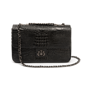Bolsa Anne Jumbo Em Couro Natural Preto/Onix