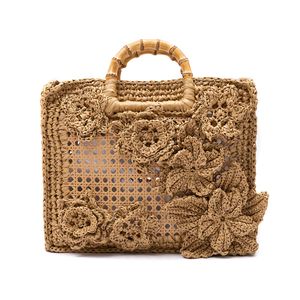 BOLSA TOTE FIORI HANDMADE RAFIA NATURAL