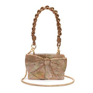 Clutch Madrepérola Bow Furta Rose