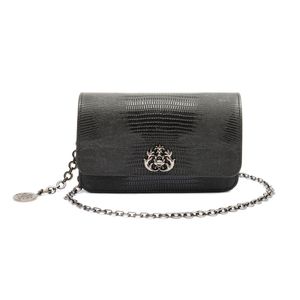 Bolsa Carteira com Corrente Transversal - Forever LIZARD PRETO/ONIX