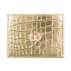 Carteira Couro Croco Lizard OURO