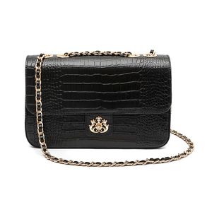 Bolsa Anne Jumbo em Couro Natural NEW CROCO PRETO/OURO