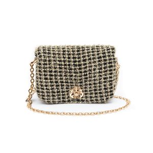 Bolsa Puffer Tweed Lurex Ouro