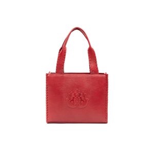 Bolsa Tote Em Couro Natural Lizard Vermelho