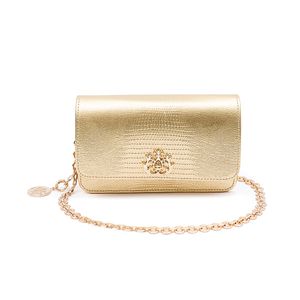 Bolsa Carteira com Corrente Transversal  Forever LIZARD OURO