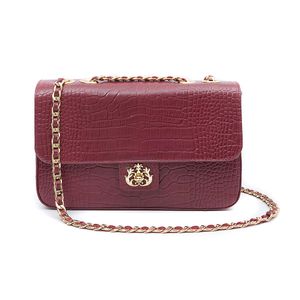 Bolsa Anne Jumbo em Couro Natural NEW CROCO BURGUNDY