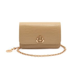 Bolsa Carteira Com Corrente Transversal - Forever NATA OURO