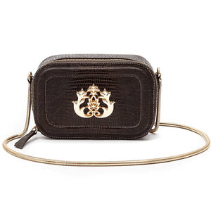 BOLSA DANCE EM COURO LIZARD BROWN