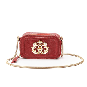 MINI BOLSA DANCE EM COURO LIZARD VERMELHO