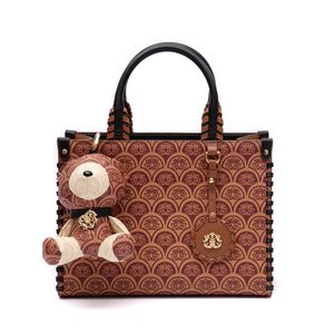 Mini Tote Sirena Monograma Canvas Caramelo