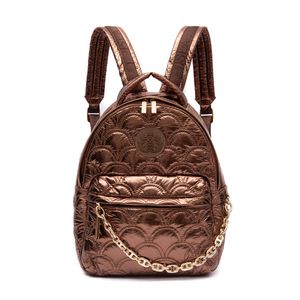 Mochila Puffer Nylon Bronze