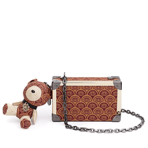 Clutch Trunk Sirena Monograma Canvas Caramelo