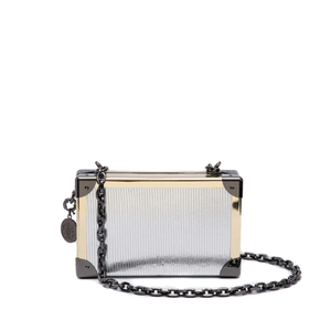 Clutch Trunk Couro Metalizado SPECCHIO PRATA