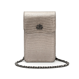 Phone Pouch Com Tampa Em Couro Lizard Roxy