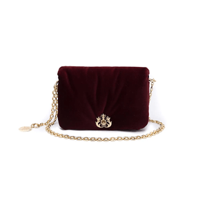 BOLSA PUFFER VELUDO BORDÔ