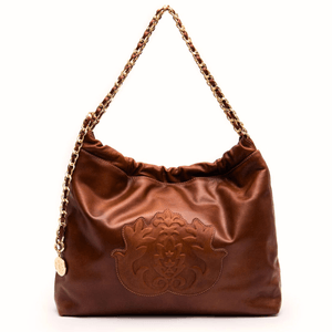 BOLSA DAYSE HOBO EM COURO ESTONADO PINHÃO