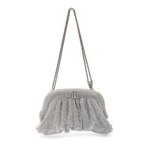CLUTCH MALHA METALICA PRATA