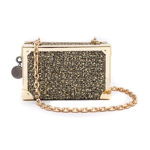CLUTCH TRUNK METALIZADO TWEED GLAM OURO
