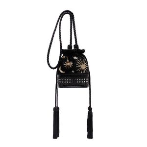 BOLSA BUCKET COSMIC VELUDO PRETO