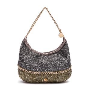 BOLSA HOBO TWEED GLAM ROXY OURO