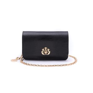 Bolsa Carteira Com Corrente Transversal - Forever Lizard Preto/Ouro