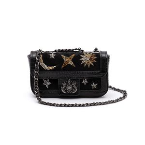 Mini Bolsa Anne Veludo Cosmic PRETO