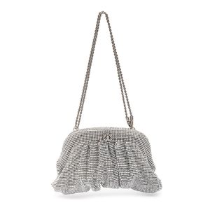 CLUTCH MALHA METALICA PRATA