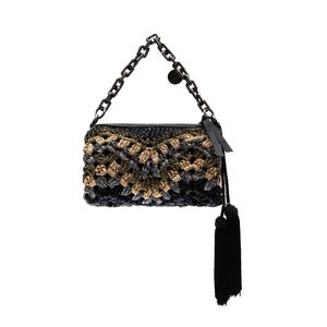 BOLSA CILINDRO CROCHÊ LUREX