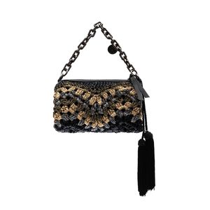 BOLSA CILINDRO CROCHÊ LUREX