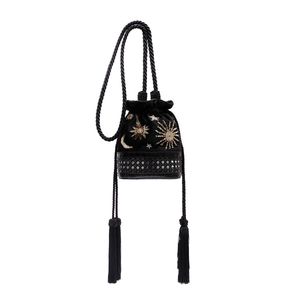 BOLSA BUCKET COSMIC VELUDO PRETO