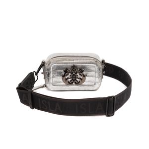 MINI BOLSA DANCE ALÇA ESPORTIVA NEW CROCO PRATA/ONIX