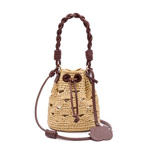 Bucket Crochê Monograma SOFT PINHAO/RAFIA CREME