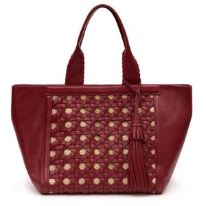 BOLSA TOTE TRESSÊ MAXI SOFT CHERRY PALHA DAMIER NATURAL