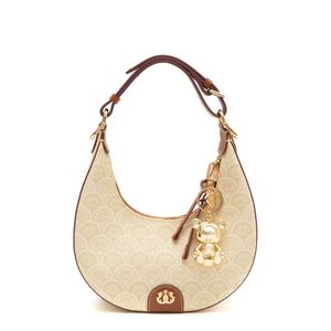 Bolsa Hobo Sirena Monograma Canvas CREME