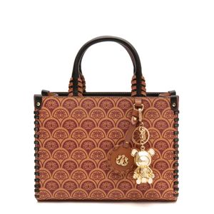 Mini Tote Sirena Monograma Canvas Caramelo