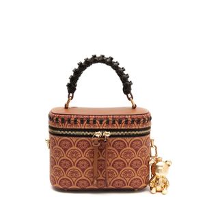 BOLSA VANITY SIRENA MONOGRAMA CANVAS CARAMELO