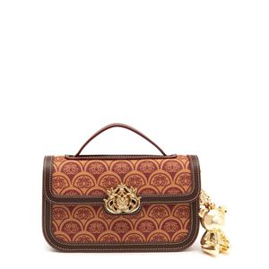 Bolsa Baguete Transversal Sirena Monograma Canvas CARAMELO
