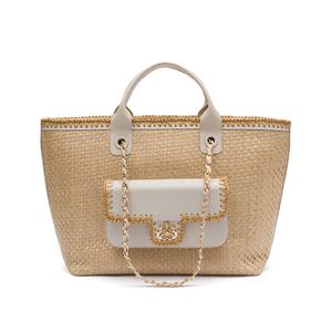BOLSA SHOPPING TOTE ANNE PALHA DAMIER WASHED CHANTILLY
