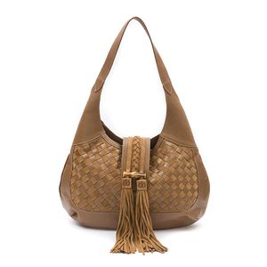 BOLSA HOBO TRESSÊ CAMURÇA CAVIAR AVELÃ