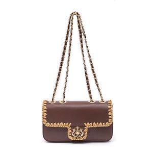 BOLSA ANNE COURO WHASHED PINHÃO CROCHÊ NATURAL