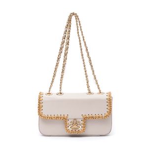 BOLSA ANNE COURO WASHED CHANTILLY CROCHÊ NATURAL