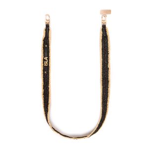 ALÇA BICOLOR RÁFIA PRETA E CREME