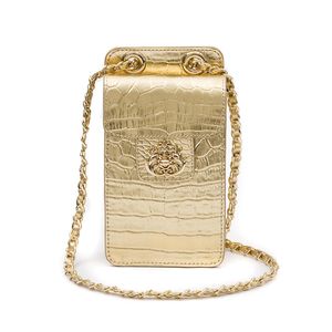 POUCH ANNE COM TAMPA NEW CROCO OURO