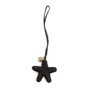 BAG CHARM CROCHÊ RÁFIA SEA ELEMENTS ESTRELA PRETA