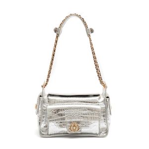 BOLSA ANNE HOBO MULTIPOCKETS NEW CROCO PRATA