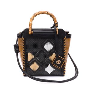 MINI BOLSA CARRÉ RAFIA NAPOLI PRETA