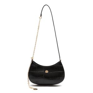 BOLSA FOREVER SHOULDER BAG CAIMAN PRETO OURO
