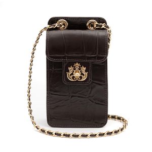 POUCH ANNE COM TAMPA CAIMAN CAFÉ OURO